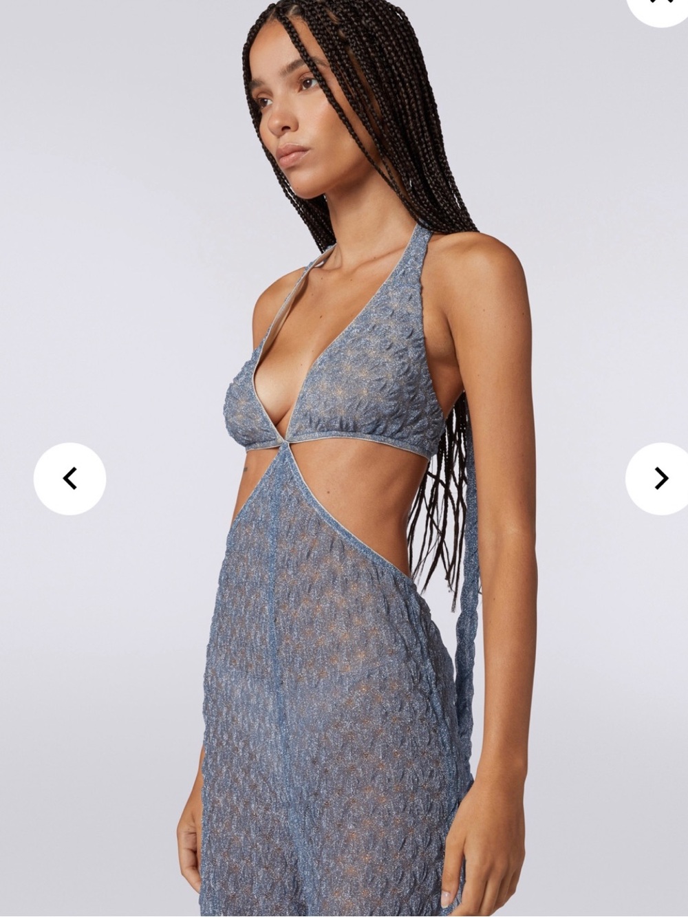 Missoni Cutout metallic crochet-knit halterneck jumpsuit